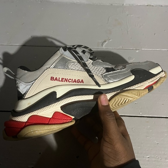 Balenciaga Triple S Sneakers - Gray Black Red